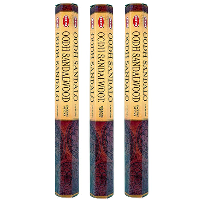 HEM Incense Sticks 20-Stick Hex Packs, Oodh Sandalwood