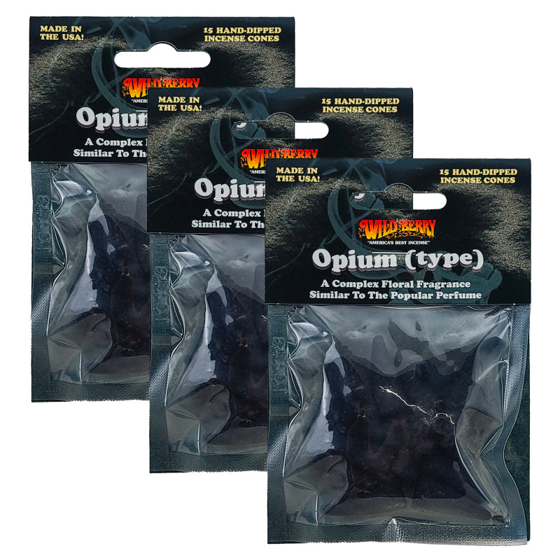 Opium Type Wild Berry Incense Cones, 15ct Packs