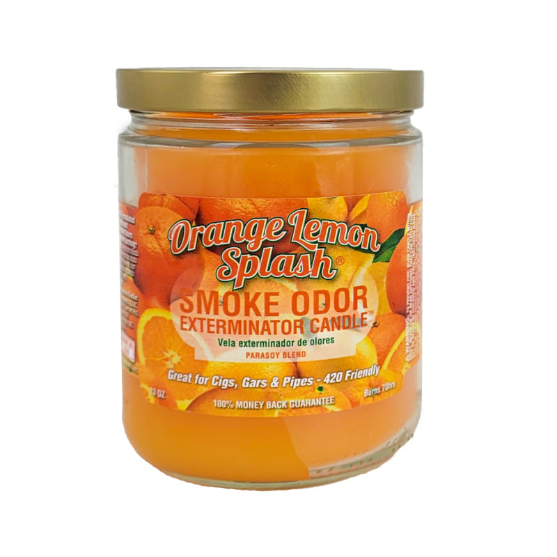 Orange Lemon Splash 4" Odor Exterminator Glass Jar Candle 13oz