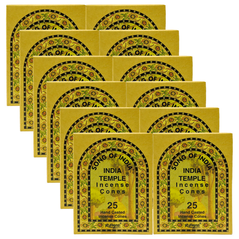 Song of India Temple Incense Cones, 25 Cone Pack