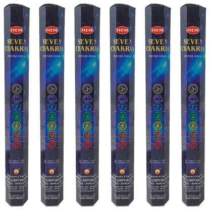 HEM Incense Sticks 20-Stick Hex Packs, Seven Chakras Scent