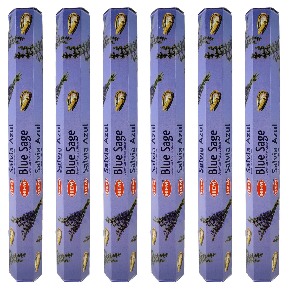 HEM Incense Sticks 20-Stick Hex Packs, Blue Sage Scent