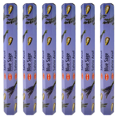 HEM Incense Sticks 20-Stick Hex Packs, Blue Sage Scent