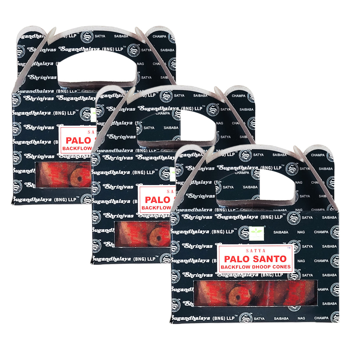 Satya BNG Palo Santo Backflow Cones, 24ct Packs