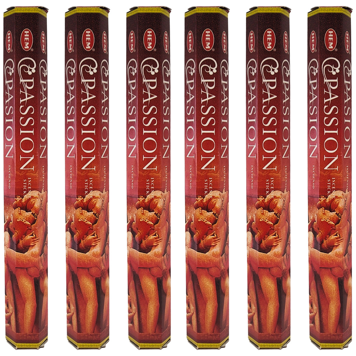 HEM Incense Sticks 20-Stick Hex Packs, Passion