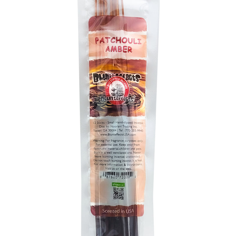 10.5" BluntEffects Incense Fragrance Wands, 12-Pack Patchouli Amber
