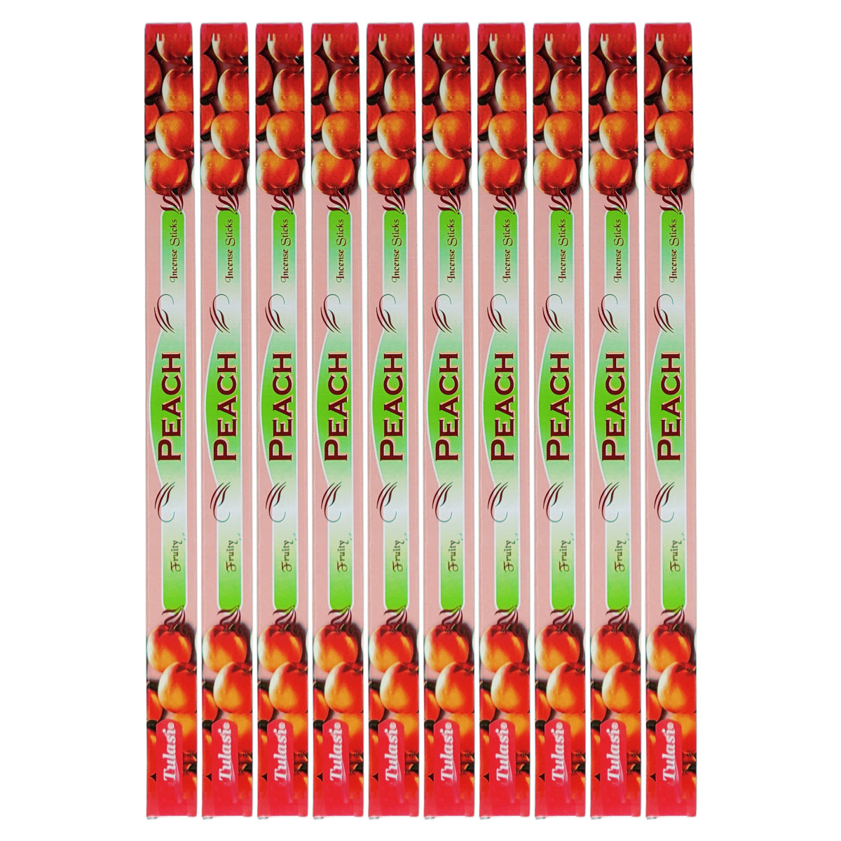 Peach Tulasi 9" Incense Sticks, 8ct Square Packs