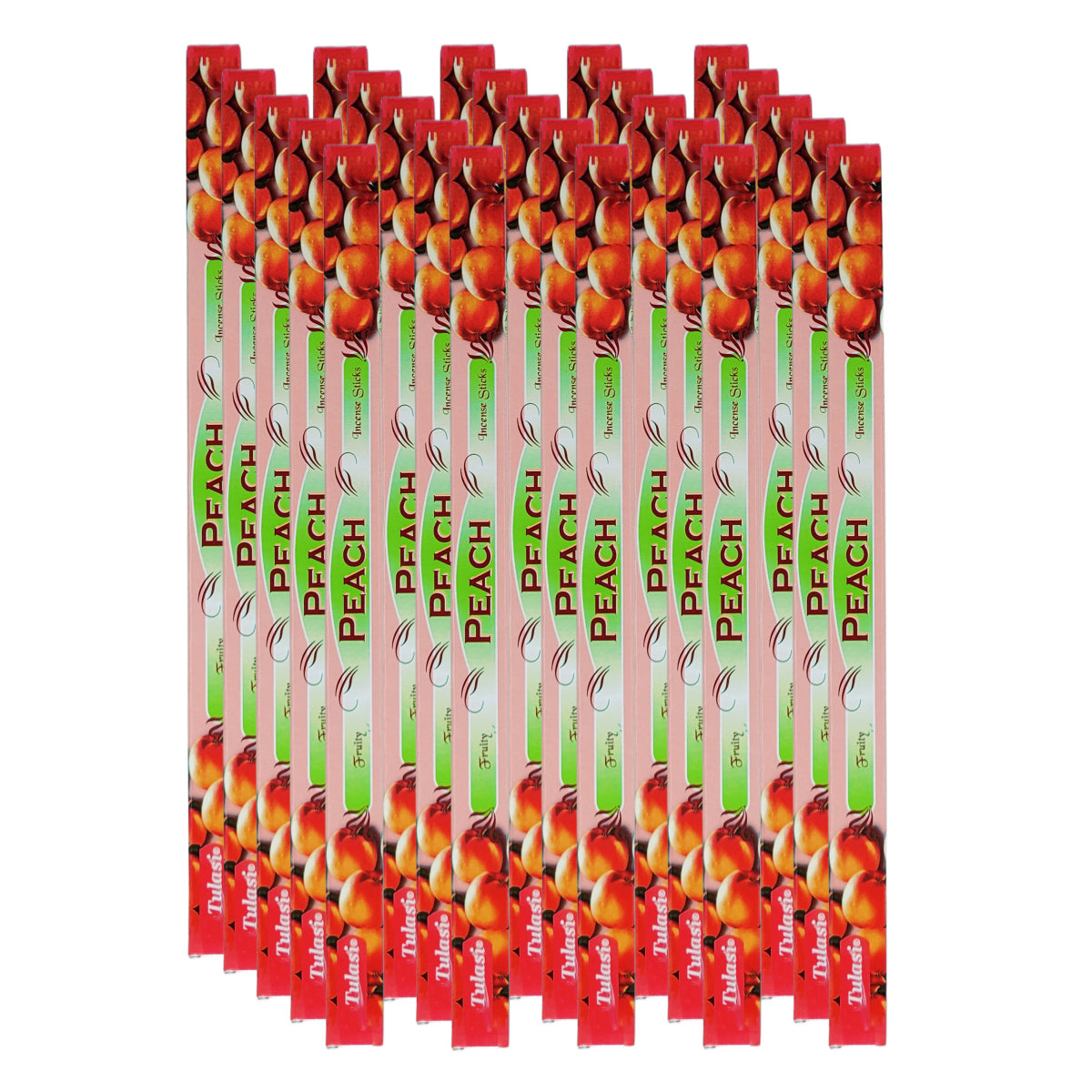 Peach Tulasi 9" Incense Sticks, 8ct Square Packs