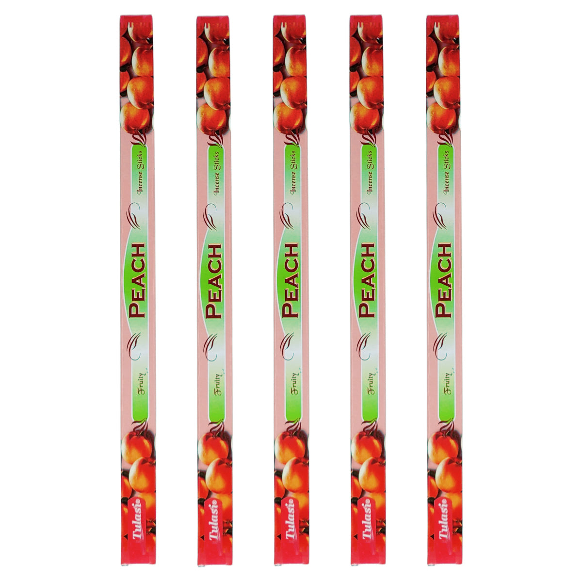 Peach Tulasi 9" Incense Sticks, 8ct Square Packs