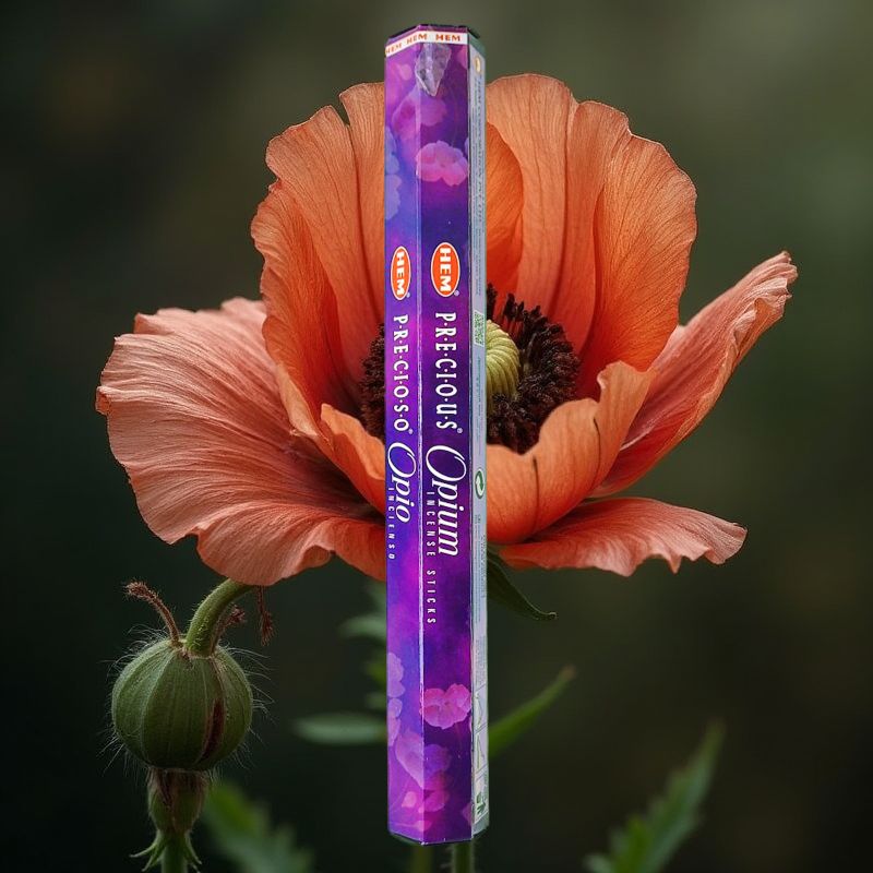 HEM Incense Sticks 20-Stick Hex Packs, Precious Opium