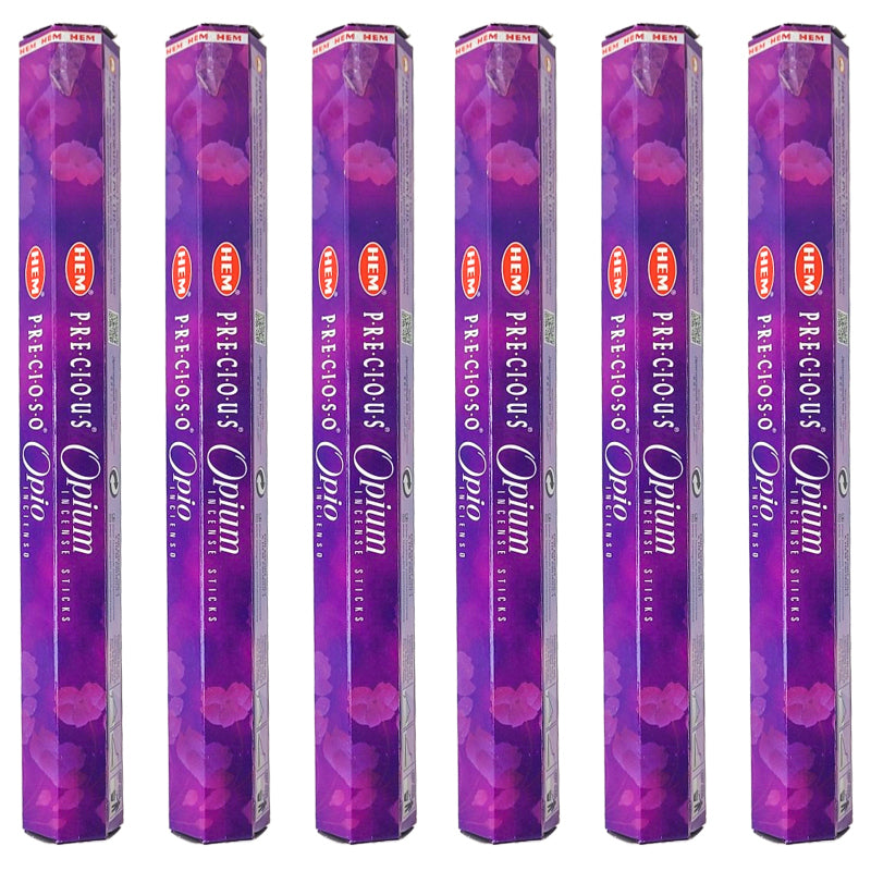 HEM Incense Sticks 20-Stick Hex Packs, Precious Opium