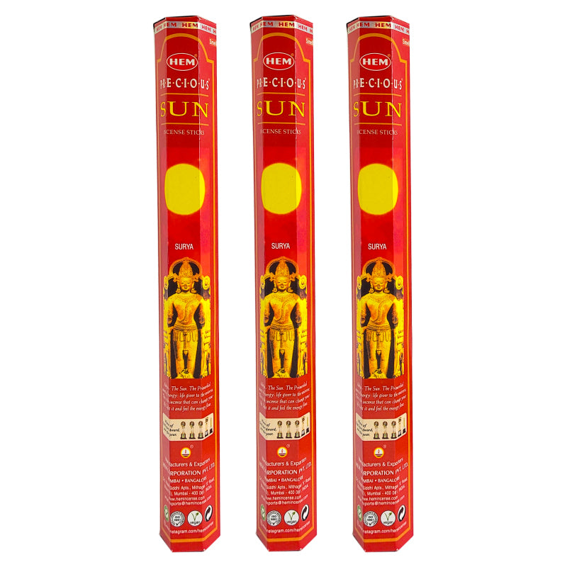 HEM Incense Sticks 20-Stick Hex Packs, Precious Sun