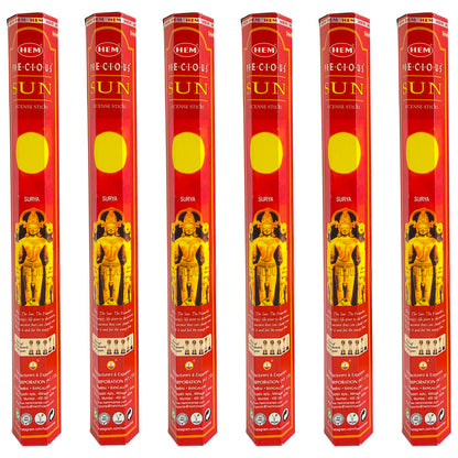 HEM Incense Sticks 20-Stick Hex Packs, Precious Sun