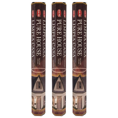 HEM Incense Sticks 20-Stick Hex Packs, Pure House