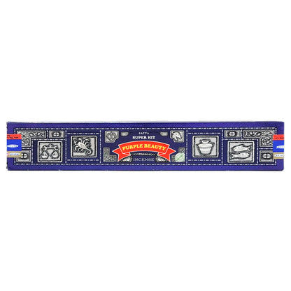 Super Hit Purple Beauty Scent Incense Sticks by Satya BNG, 15g Packs