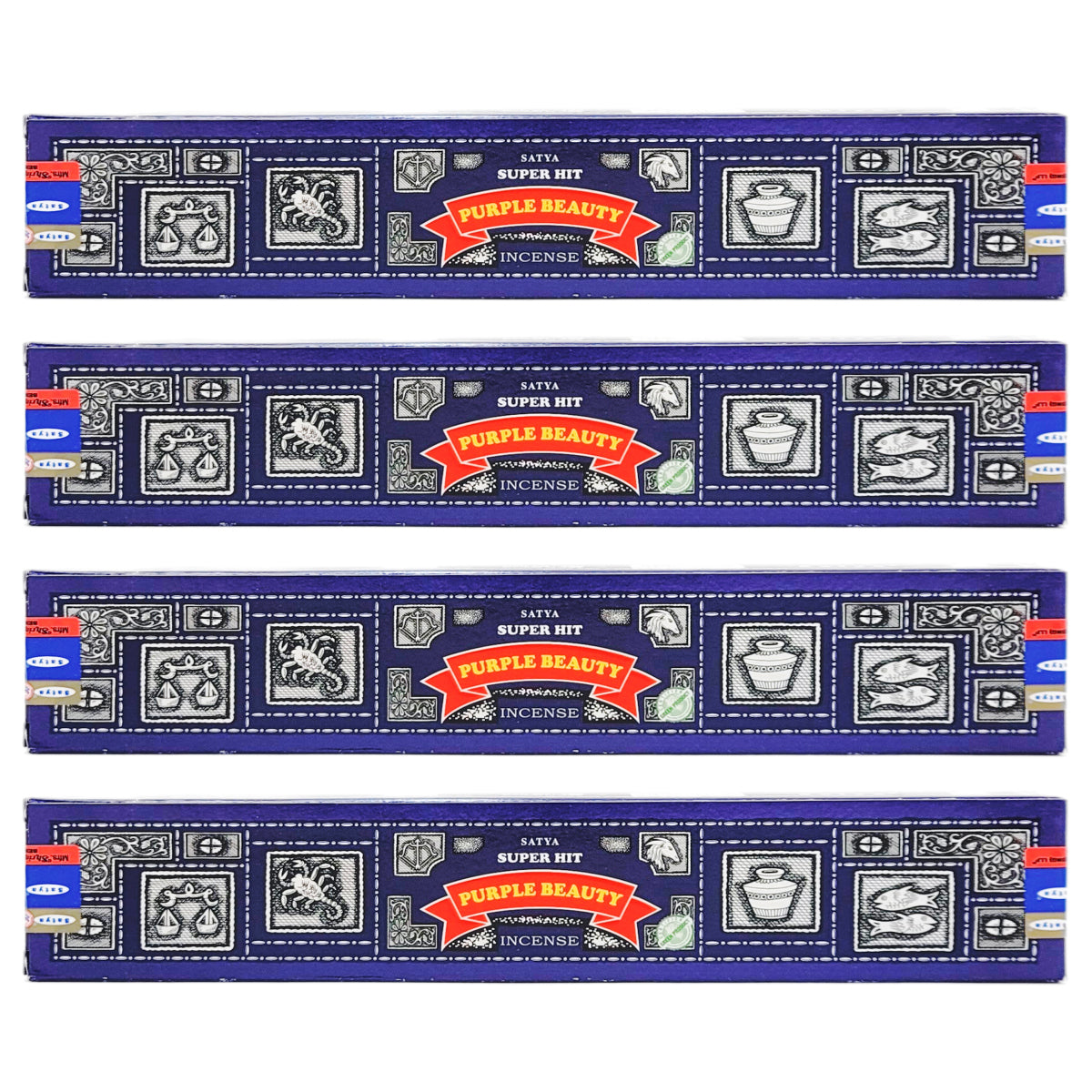 Super Hit Purple Beauty Scent Incense Sticks by Satya BNG, 15g Packs