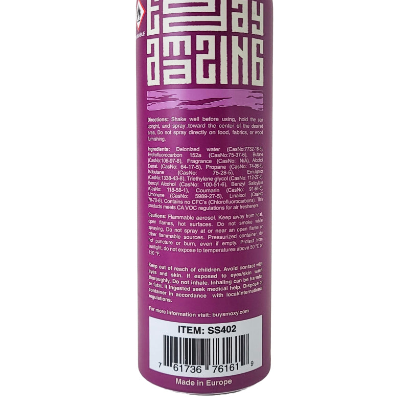 Purple Haze Scent, Smoxy 6.9oz Aerosol Odor Eliminator Sprays