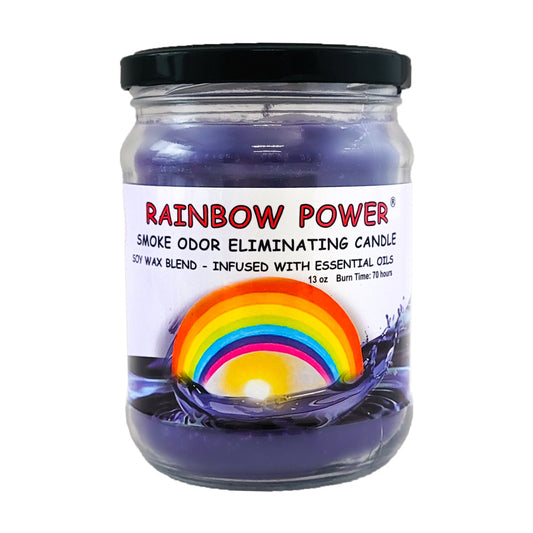 Rainbow Power 5" Blunteffects Odor Eliminating Glass Jar Candle