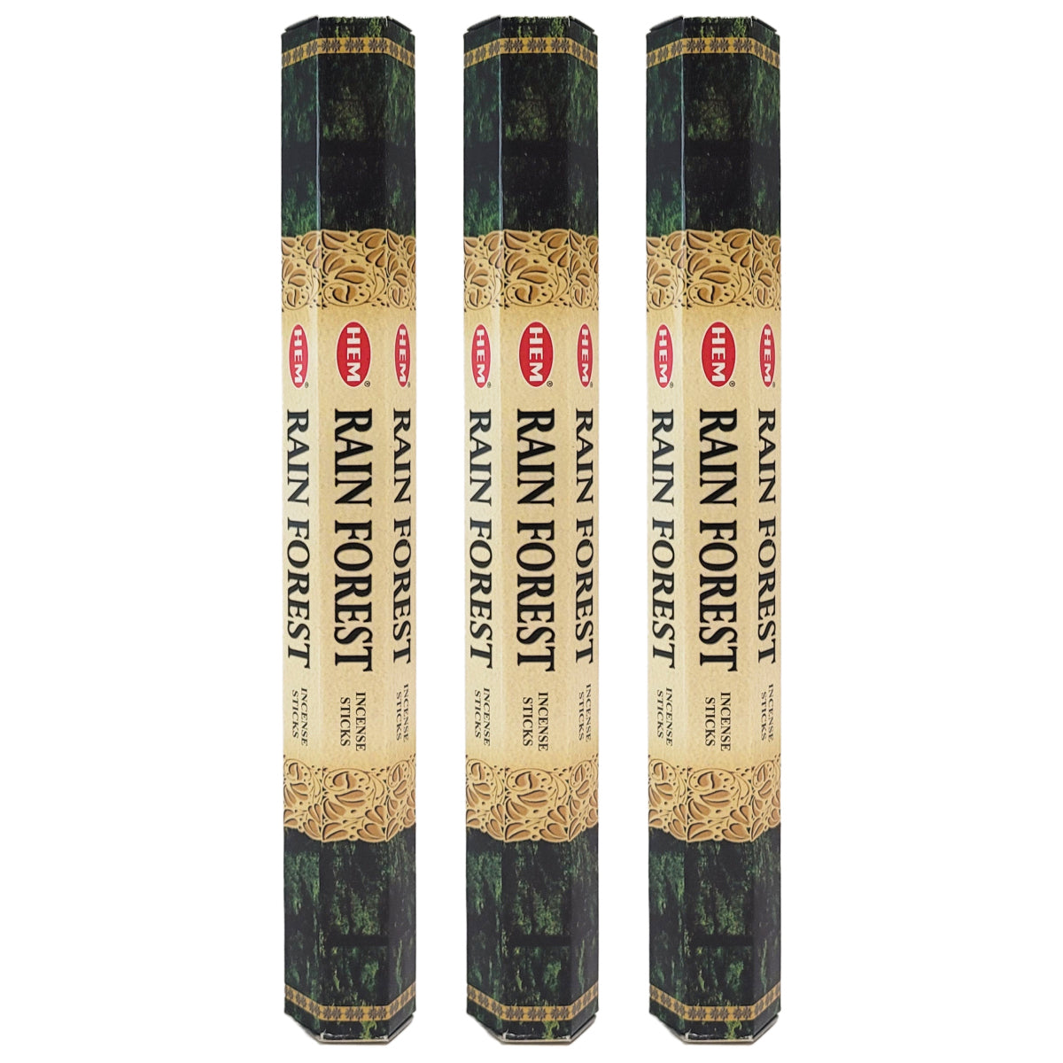 HEM Incense Sticks 20-Stick Hex Packs, Rain Forest