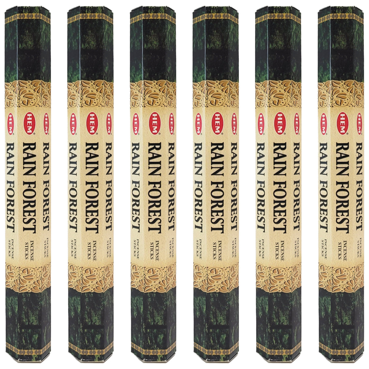 HEM Incense Sticks 20-Stick Hex Packs, Rain Forest