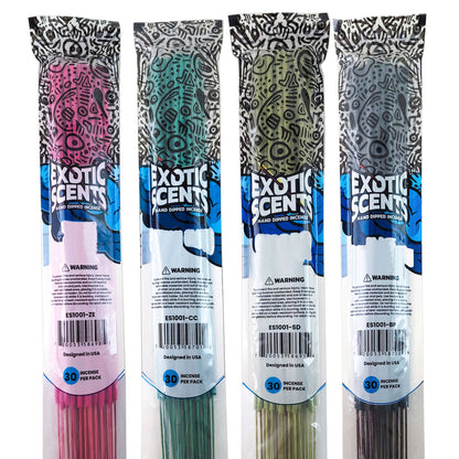 4-Pack ASSORTED 19" Exotic Scents Jumbo Incense