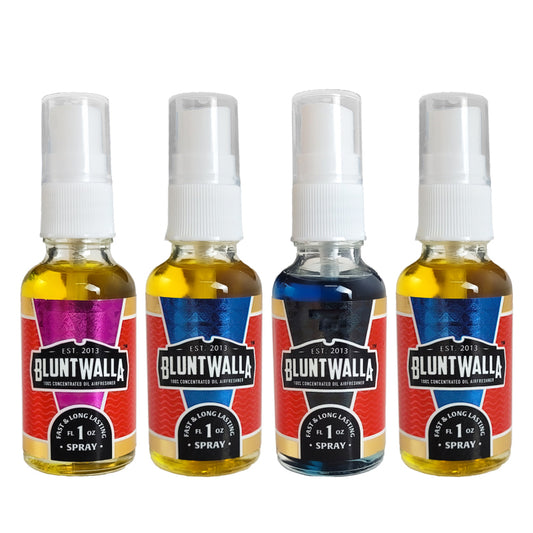 4-Pack ASSORTED Bluntwalla 1oz Air Freshener Sprays