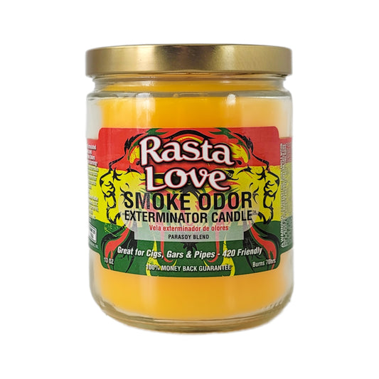 Rasta Love 4" Odor Exterminator Glass Jar Candle 13oz