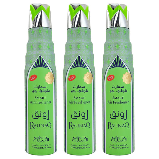 Raunaq Scent Dry Aerosol Air Freshener Spray, 300ml, by Nabeel