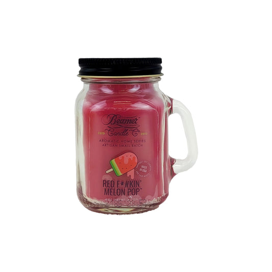MINI 3" Red F*#kin' Melon Pop Jar Candle, 4oz Aromatic Home Series, by Beamer Candle Co
