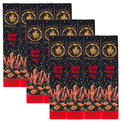 Red Jasper 15g 8" Incense Pack + Crystals, by Crystal Magic Incense