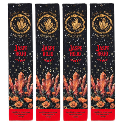 Red Jasper 15g 8" Incense Pack + Crystals, by Crystal Magic Incense