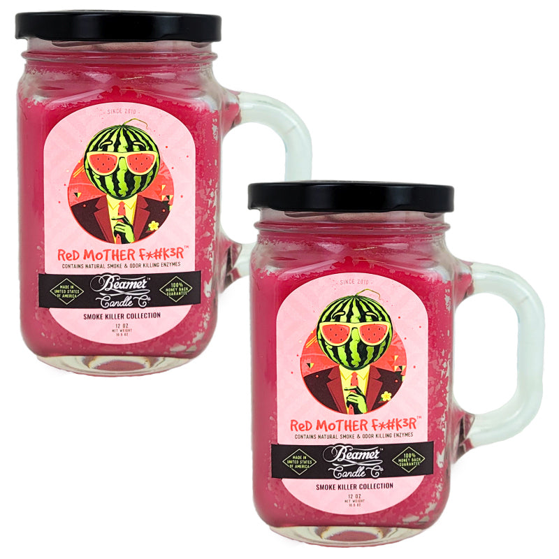 Red Motherf*#ker 5" Glass Jar Candle, 12oz Smoke Killer Collection, by Beamer Candle Co