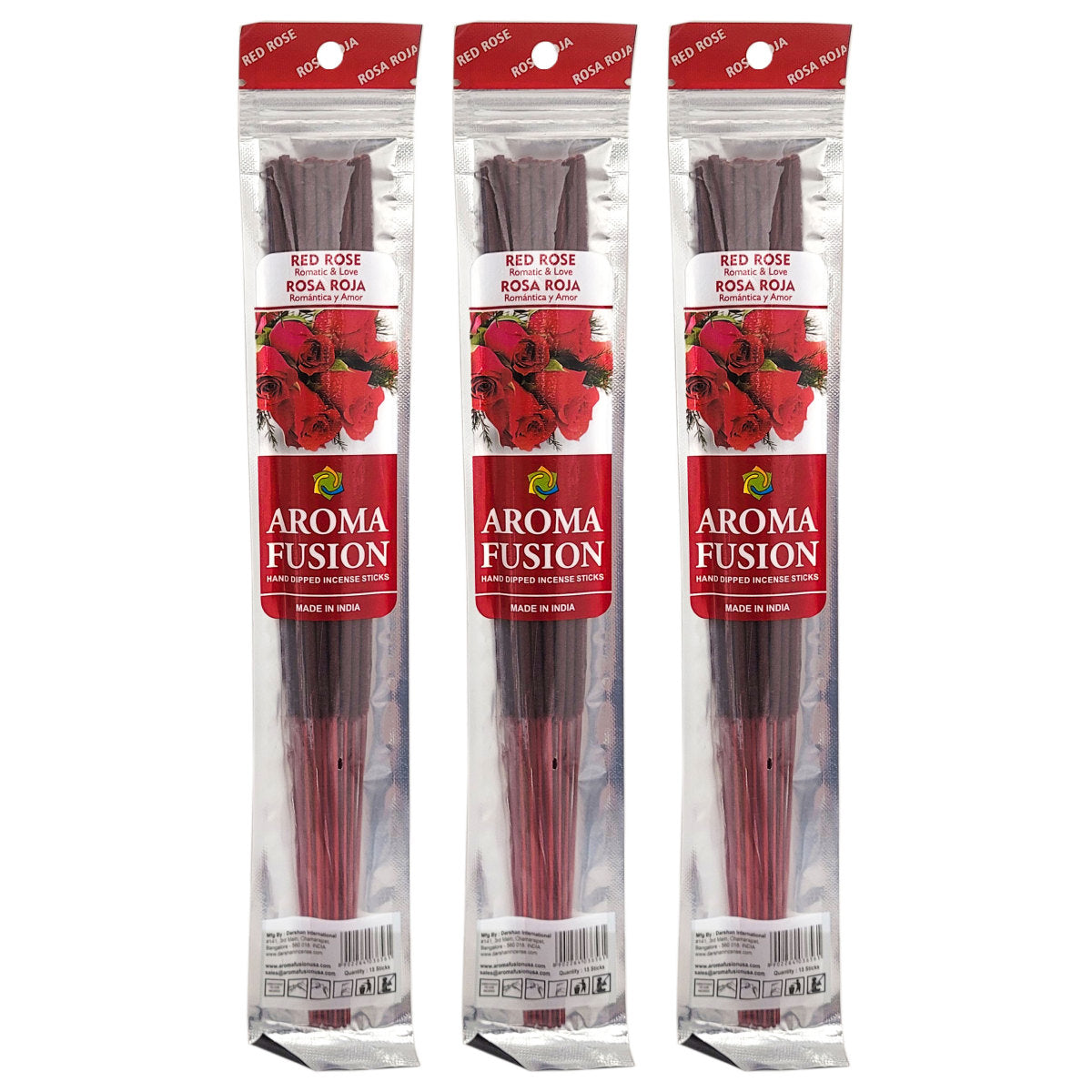 Aroma Fusion 11" Incense Sticks - Red Rose Scent