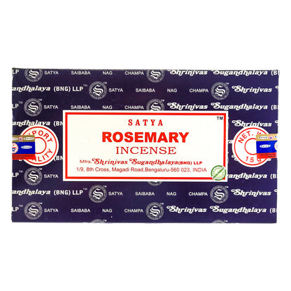 Rosemary Scent Incense Sticks by Satya BNG, 15g Packs