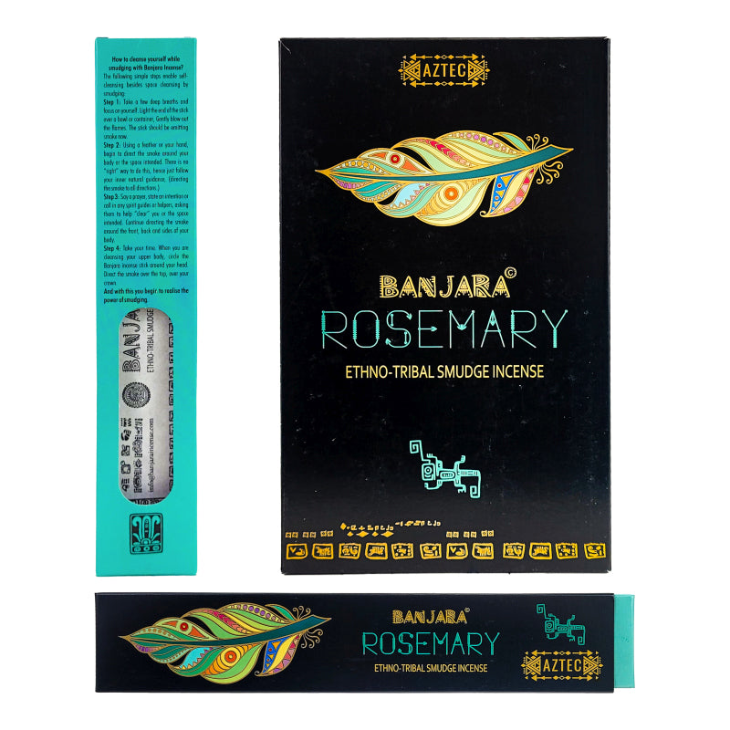Rosemary 9" Ethno-Tribal Smudge Incense 15g Pack, by Banjara