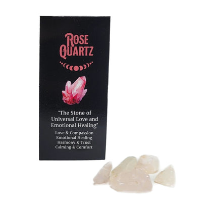 Rose Quartz 15g 8" Incense Pack + Crystals, by Crystal Magic Incense
