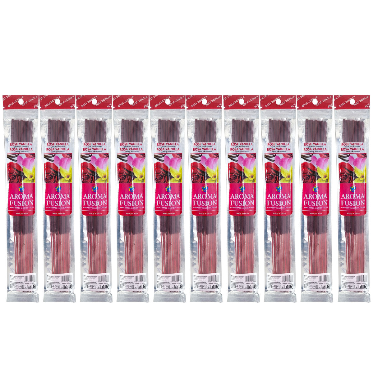 Aroma Fusion 11" Incense Sticks - Rose Vanilla Scent