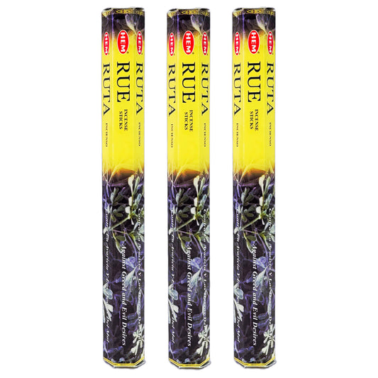 HEM Incense Sticks 20-Stick Hex Packs, Rue