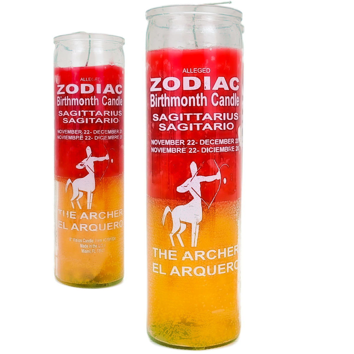 7 Day Candle, Zodiac Sagittarius (Red/Gold)