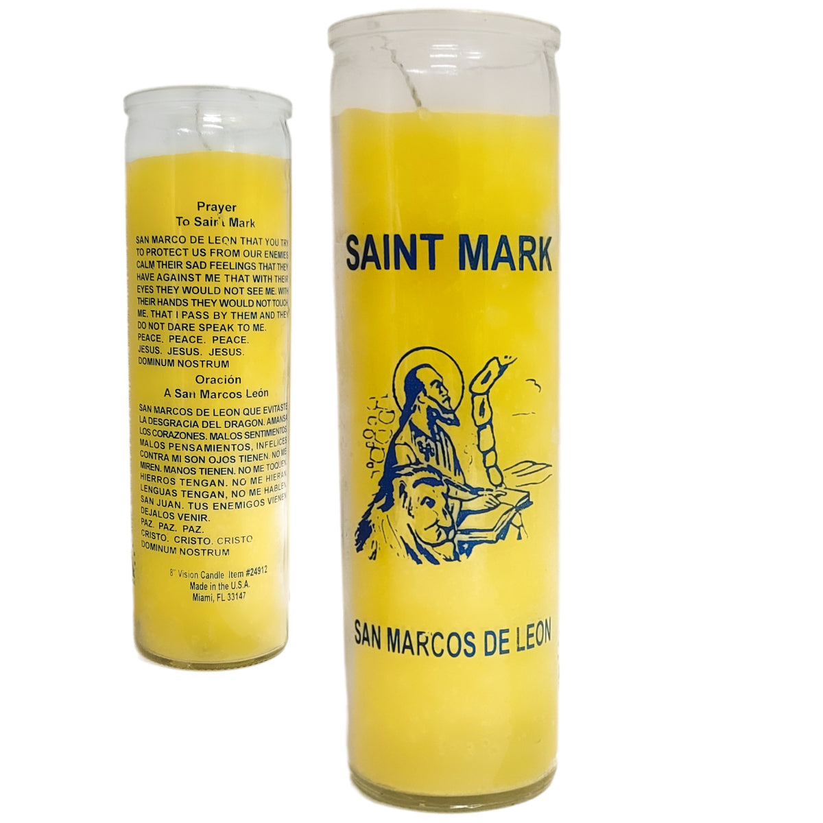 7 Day Candle, Saint Mark (Yellow)