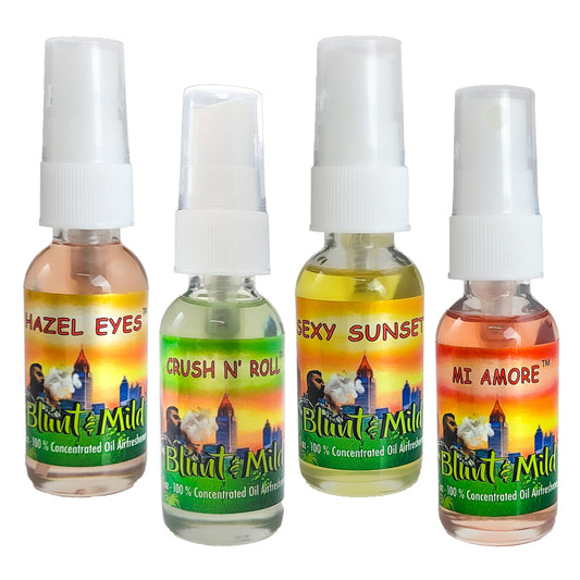 4-Pack SAMPLER #1 "Sweet Romance" Blunt & Mild 1oz Air Freshener Sprays