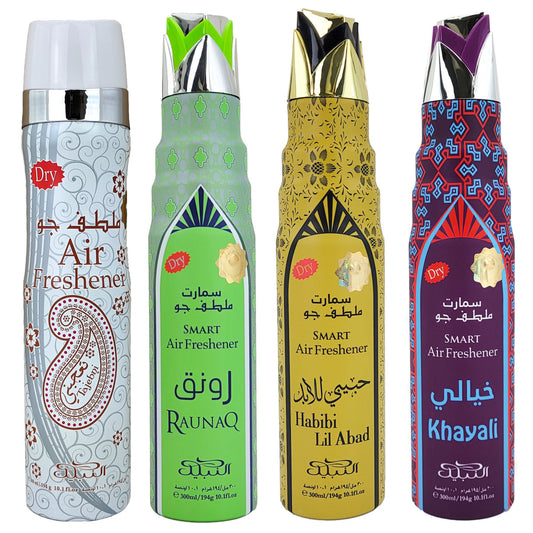 4-PACK SAMPLER #2, Nabeel 300ml Dry Aerosol Air Freshener Sprays