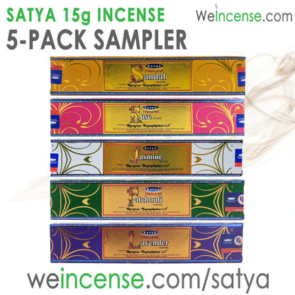 Satya 15g Incense 5-PACK SAMPLER #2 "Naturals"