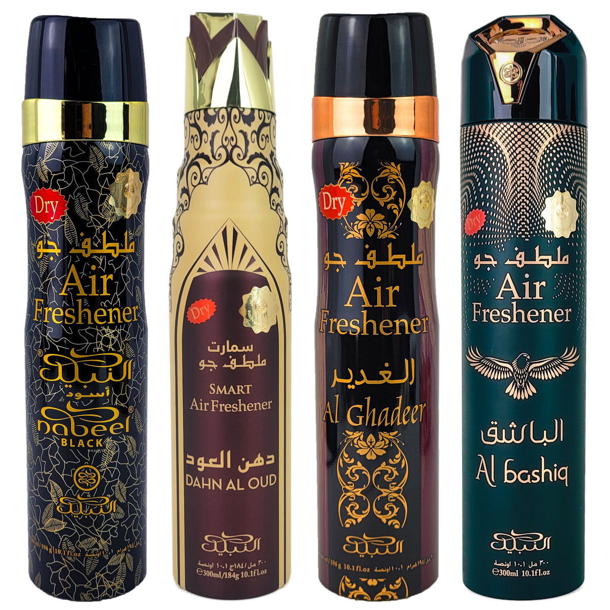 4-PACK SAMPLER #6, Nabeel 300ml Dry Aerosol Air Freshener Sprays