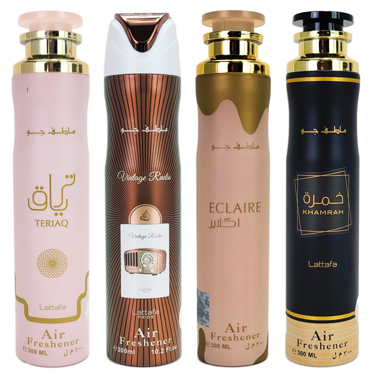 4-PACK SAMPLER #L1 Lattafa 300ml Aerosol Air Freshener Sprays