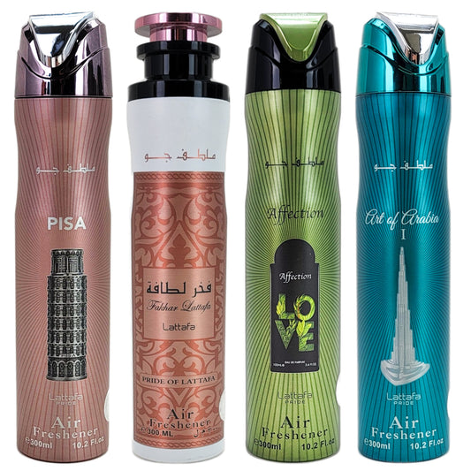 4-PACK SAMPLER #L4 Lattafa 300ml Aerosol Air Freshener Sprays
