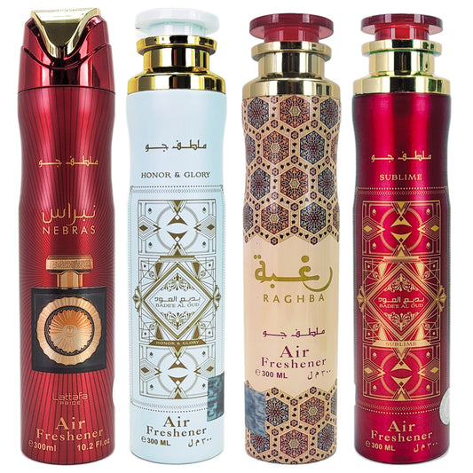 4-PACK SAMPLER #L5 Lattafa 300ml Aerosol Air Freshener Sprays