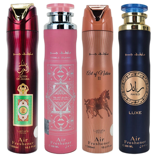4-PACK SAMPLER #L6 Lattafa 300ml Aerosol Air Freshener Sprays