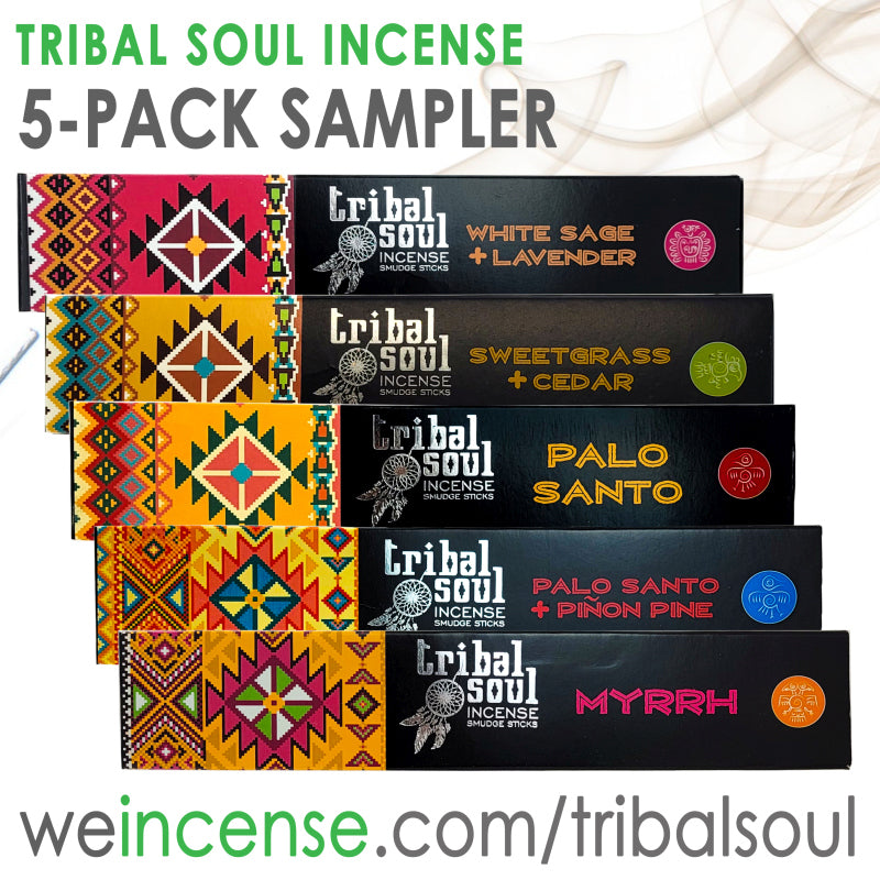 5-PACK SAMPLER #1, Tribal Soul 15g 8" Incense Packs