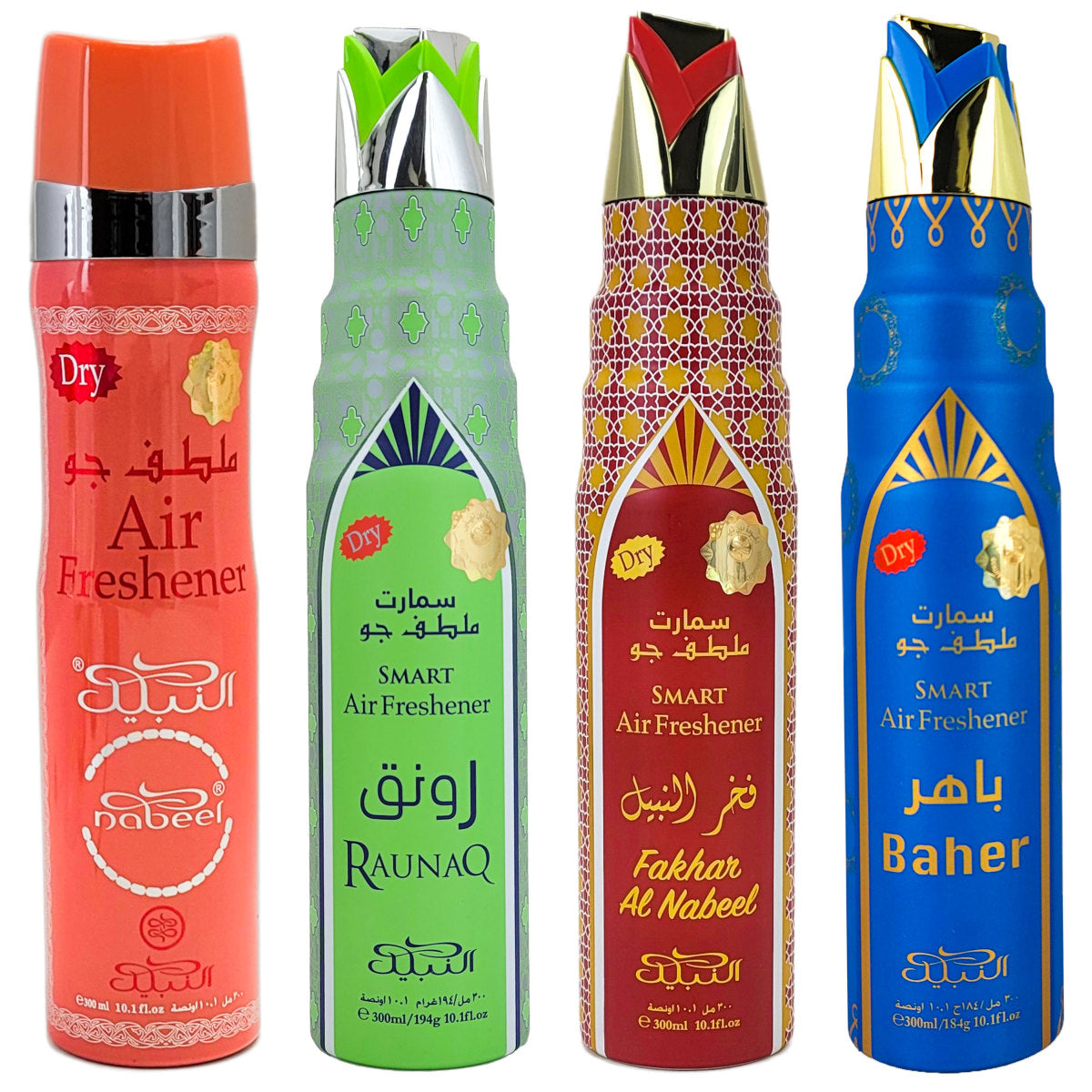 4-PACK SAMPLER #5, Nabeel 300ml Dry Aerosol Air Freshener Sprays
